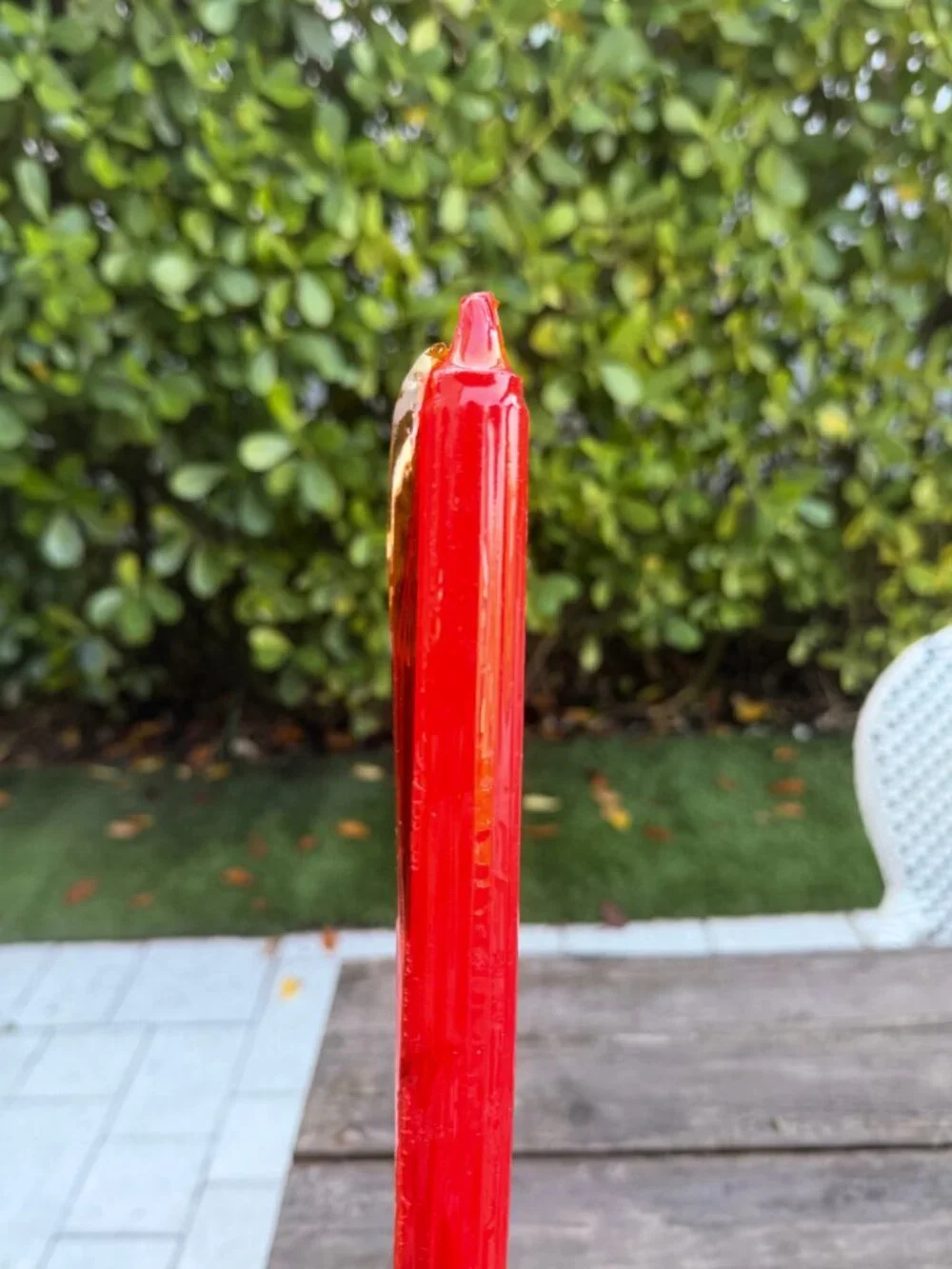 2 Vintage Red Forget Me Not American Greetings Fluted Column 10” Candlesticks